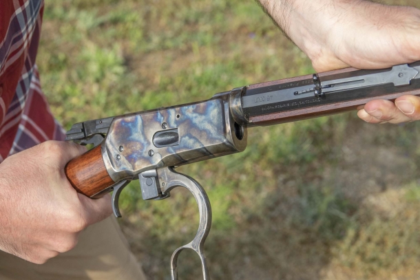 Chiappa 1892 lever action rifle 2 - Rotate and unlock the barrel from the receiver