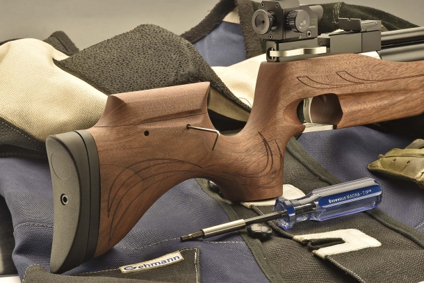 Rear view of the wooden stock