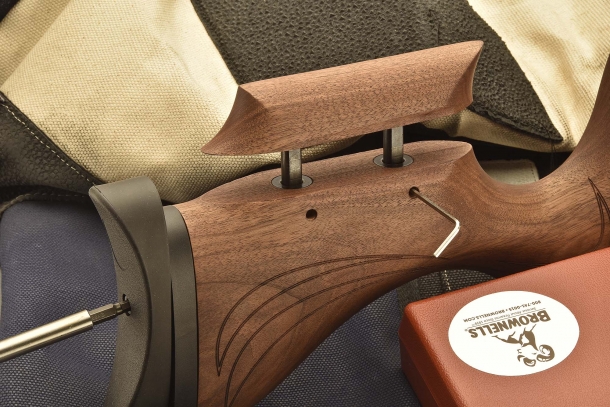 Both the rubber buttplate and the cheekpiece are adjustable