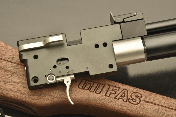 Right side view of the action, open