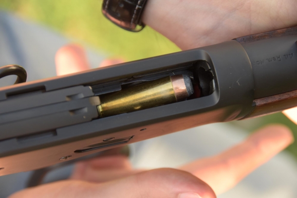 Chiappa Firearms 1892 Trapper Skinner lever action carbine ...then pushed into the barrel chamber by acting on the loading lever