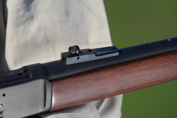 Chiappa Firearms 1892 Trapper Skinner lever action carbine The Skinner rear ghost sight, from which this Chiappa specific rifle model takes its name