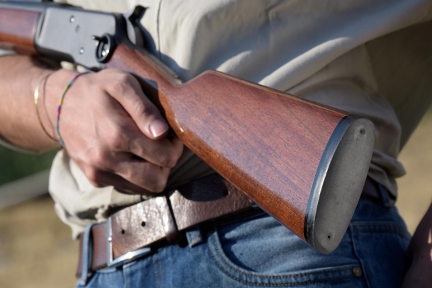 Chiappa Firearms 1892 Trapper Skinner lever action carbine The "shotgun style" stock of the rifle