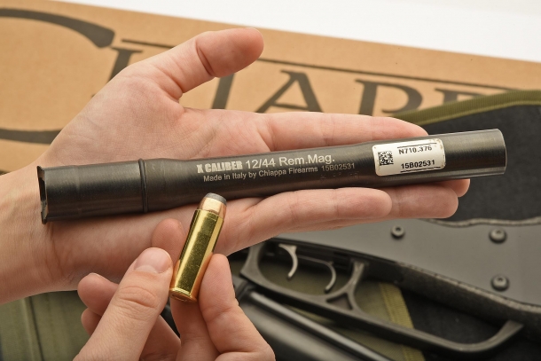 Choose one, a .44 Magnum for example