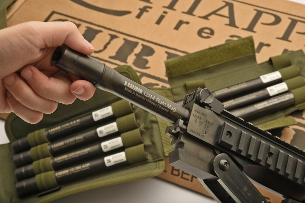 Insert the adapter into the 12 gauge barrel