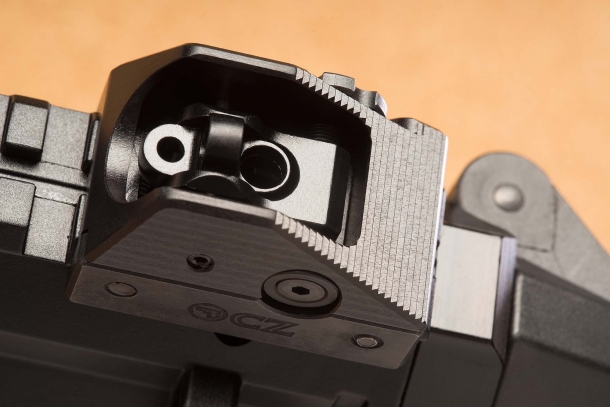 CZ and the Czech School of Gunmaking: the international days The adjustable rear sight of the CZ Scorpion EVO 3