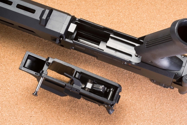 CZ and the Czech School of Gunmaking: the international days The trigger group of the CZ Scorpion EVO 3 A1 sub-machinegun and of its civilian-grade counterparts is easily removed from the frame