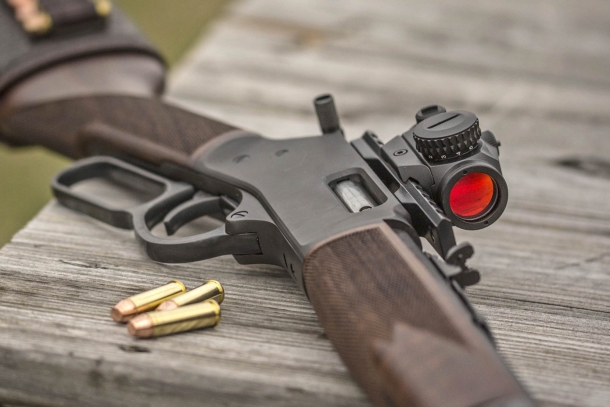 Henry Big Boy lever-action rifle Unlike the original Winchester design, Henry rifles can mount rails and optics on top of the receiver