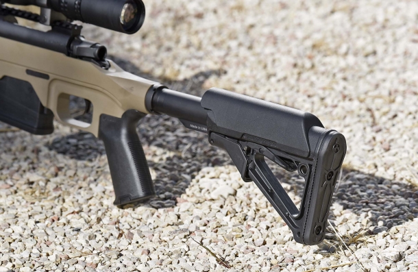 The Magpul CTR Mil-Spec stock, extended