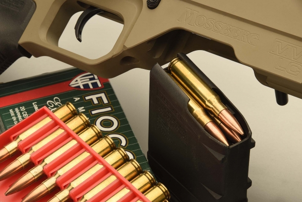 The rifle magazine, with the .308 Winchester catridges