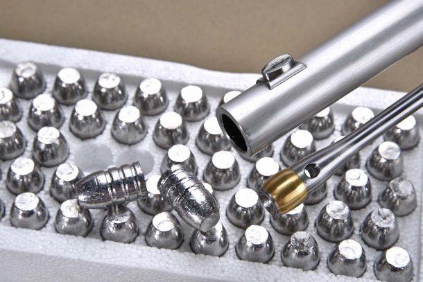 Modern Pedersoli .54 caliber hollow base bullets (code USA 523-547) compatible with the Lorenz rifle 