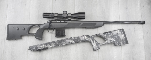 Sabatti Urban Sniper rifle The stock is available in two finishes: standard black or "urban camo"