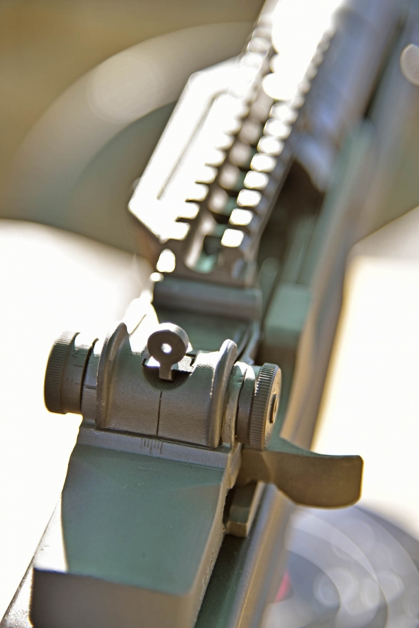 The rear sight of the rifle