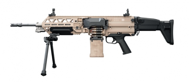 FN EVOLYS, l'evoluzione delle mitragliatrici leggere calibro 5.56mm e 7.62mm Mitragliatrice leggera FN EVOLYS calibro 7.62x51mm NATO, lato sinistro