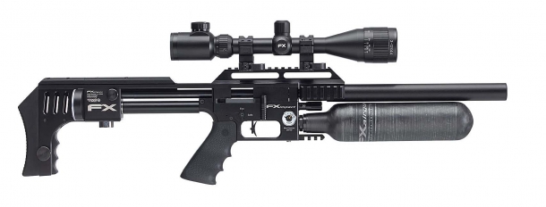 Carabina FX Airguns Impact: arriva la versione italiana! La FX Impact come distribuita in Italia presenta un manicotto sulla canna che non funge da silenziatore
