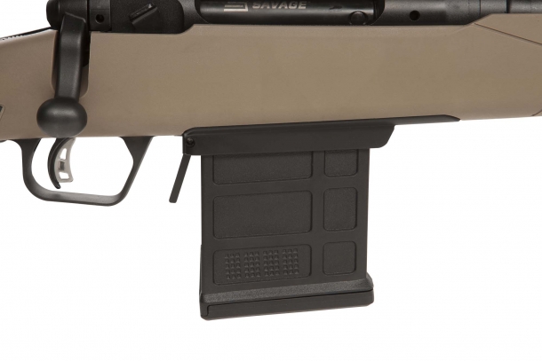 Savage Arms 110 Scout bolt action rifle The Savage 110 Scout rifle feeds through detachable, AICS-compatible magazines