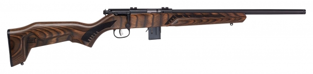 Fucile Savage Arms 93R17 Minimalist, calcio marrone, lato destro