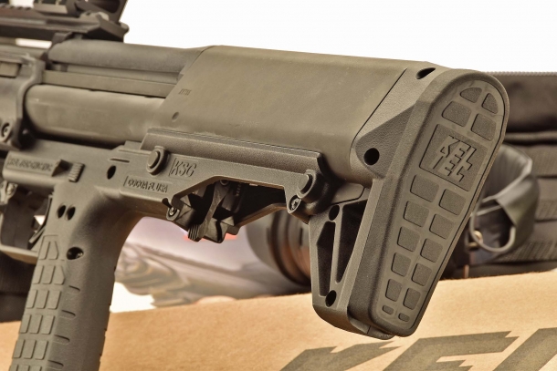 The buttpad and cheekpiece on the KSG stock