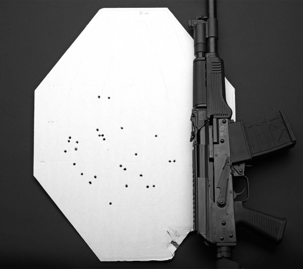 SDM AK-12s Tactical: the Saiga 12 alternative Accuracy test: single shot, pattern spread at a 10-meters distance