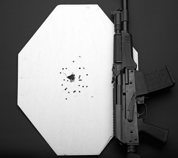 SDM AK-12s Tactical: the Saiga 12 alternative Accuracy test: single shot, pattern spread at a 4-meters distance