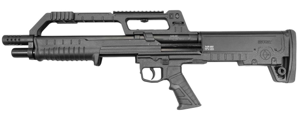 Hatsan Escort Bull Tac, a new bull-pup shotgun from Turkey Hatsan Escort Bull Tac pump-action shotgun – left side