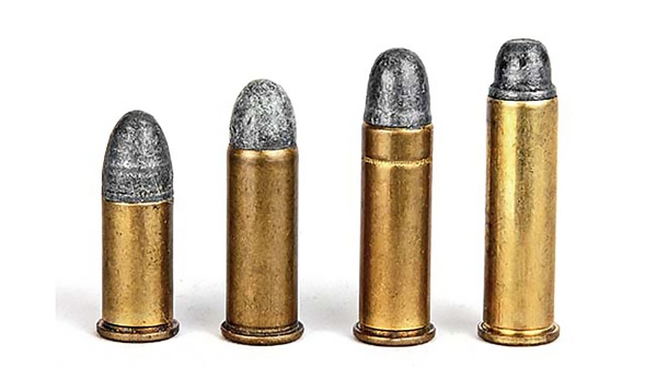 From left: .38 Short Colt, .38 Long Colt, .38 Special, .357 Magnum