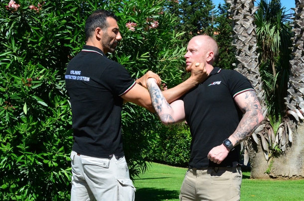 Difesa Personale: Palm Stick & Co. leva articolare supportata da pressione sulla clavicola