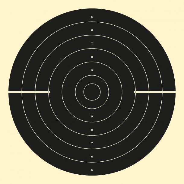 Tecnica di tiro: non perdiamo di vista il bersaglio Sagoma utilizzata per il tiro rapido a 25 m nelle gare di Pistola Automatica o Pistola Sportiva, il cosiddetto "sette/tre" (sagoma chiusa per 7 secondi, aperta per 3)
