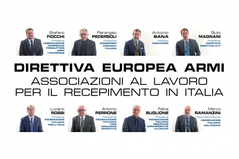 Direttiva Europea Armi: le associazioni al tavolo di lavoro per il recepimento in Italia