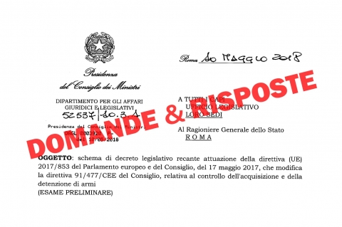 Recepimento Direttiva Europea Armi: Domande e Risposte