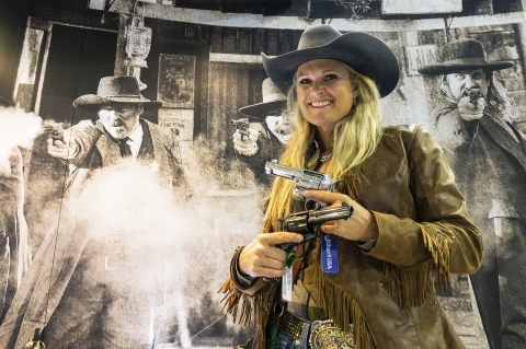 The American Top Shooter Kenda Lenseigne with the new Uberti Short Stroke KL CMS Pro revolvers