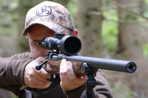 Sauer S404 Silence bolt-action hunting rifle with integral sound suppressor