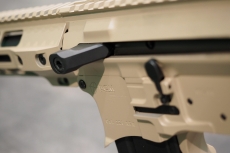 The side-mounted ancillary cocking handle of the BCM-15 also dubs as a forward assist